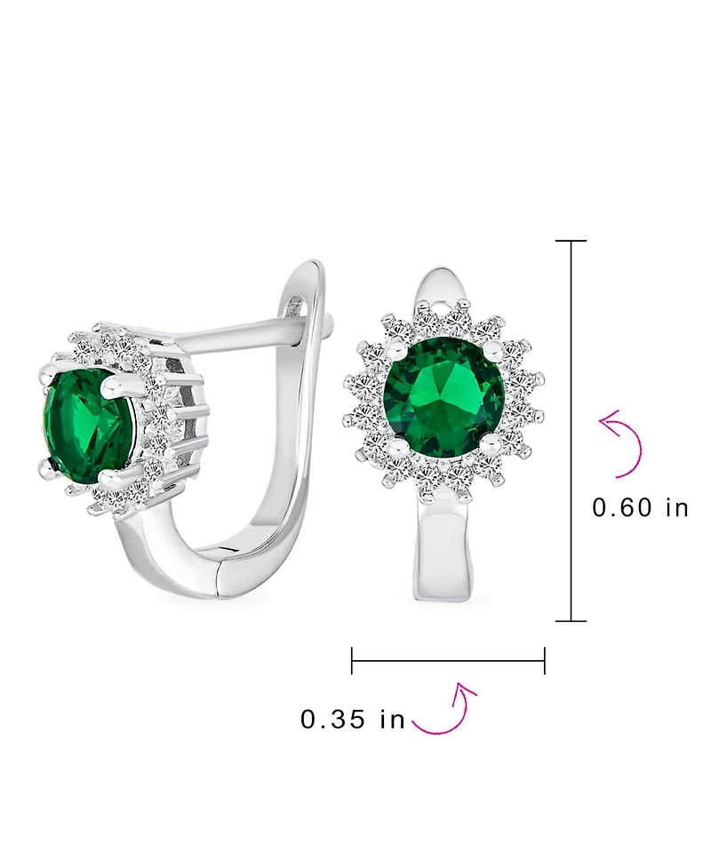 Bling Jewelry Classic Small Cz Cubic Zirconia Circle Halo Round Solitaire Stud Huggie Earrings .925 Sterling Silver