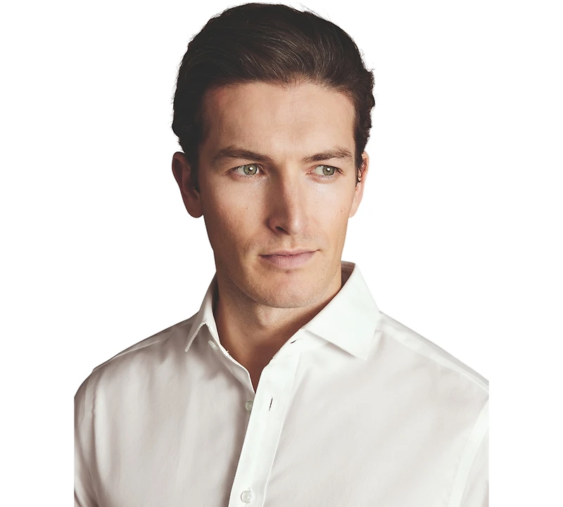 Charles Tyrwhitt Men's Slim-Fit Ivory Twill Dress Shirt