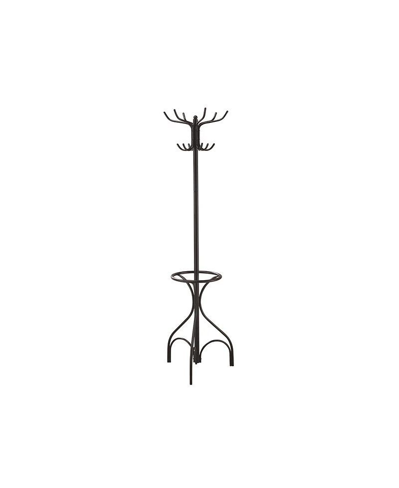 Sturdy Metal Coat and Hat Rack with Integrated Umbrella Storage