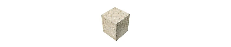 Versatile Capiz End Table Stool, Square Design with Sturdy Base