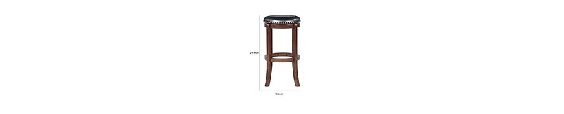 Swivel Bar Stool – Nailhead Trim & Faux Leather Upholstery