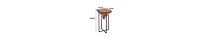 Pyramid Wooden Side Table – Cross Metal Base for a Modern Look
