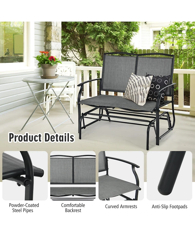 Iron Patio Rocking Chair for Outdoor Backyard and Lawn