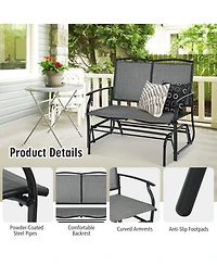 Iron Patio Rocking Chair for Outdoor Backyard and Lawn
