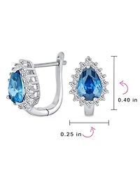 Bling Jewelry Timeless Elegant Cz Cubic Zirconia Stud Earrings Teardrop Huggie Sterling Silver