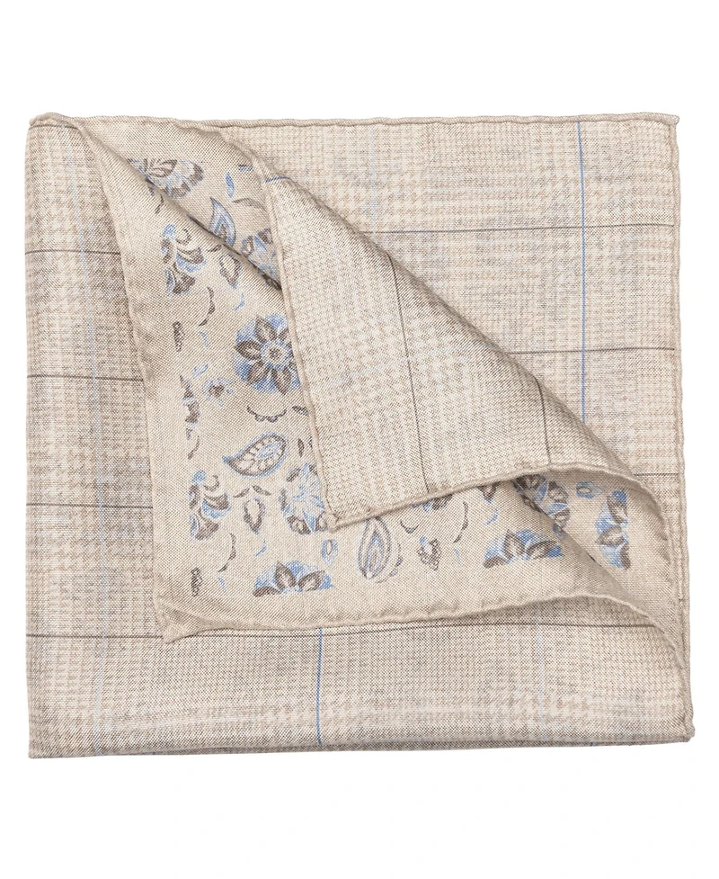 Elizabetta Men's Enzo - Double Sided Silk Pocket Square for Men