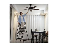 Four step ladder, lightweight folding four step stool, wide anti slip pedal and safety handle, sturdy steel ladder, multi-purpose step ladder, suitabl