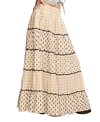 Lucky Brand Women's Textured Patchwork Maxi Skirt