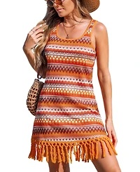 Cupshe Women's Sunset Haze Boho Mini Beach Dress