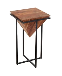 Pyramid-Shaped Side Table with Cross Base for Modern and Unique Home Decor