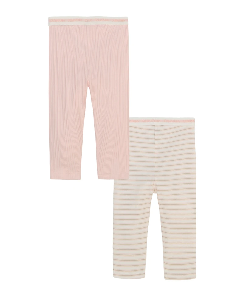 Calvin Klein Baby Girls 2-Pack Combed Pull-Up Pants
