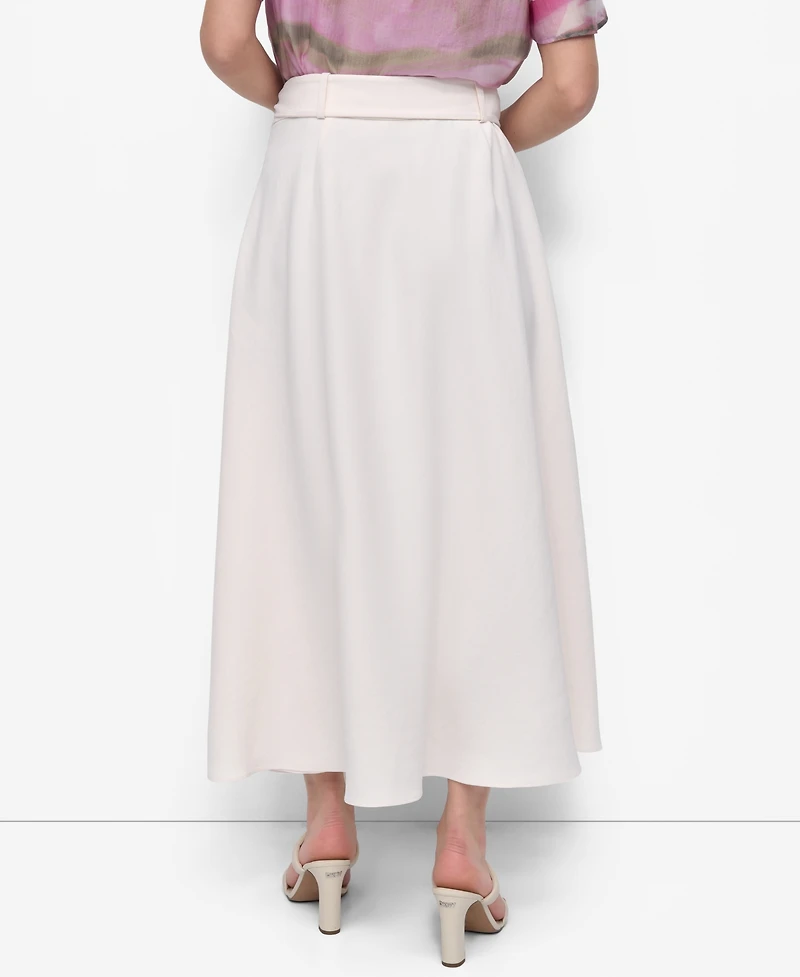 Dkny Women's Aero Crepe Belted Midi Skirt