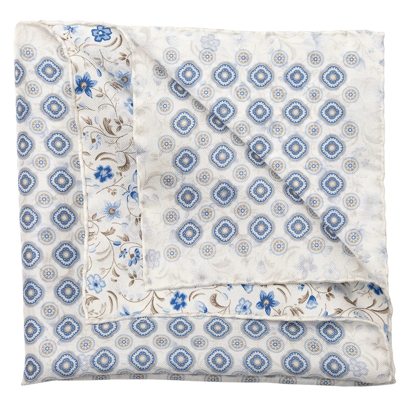 Elizabetta Men's Italo - Double Sided Silk Pocket Square for Men