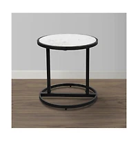 Round Top Side Table with Tubular Frame for Modern and Minimalist Home Decor