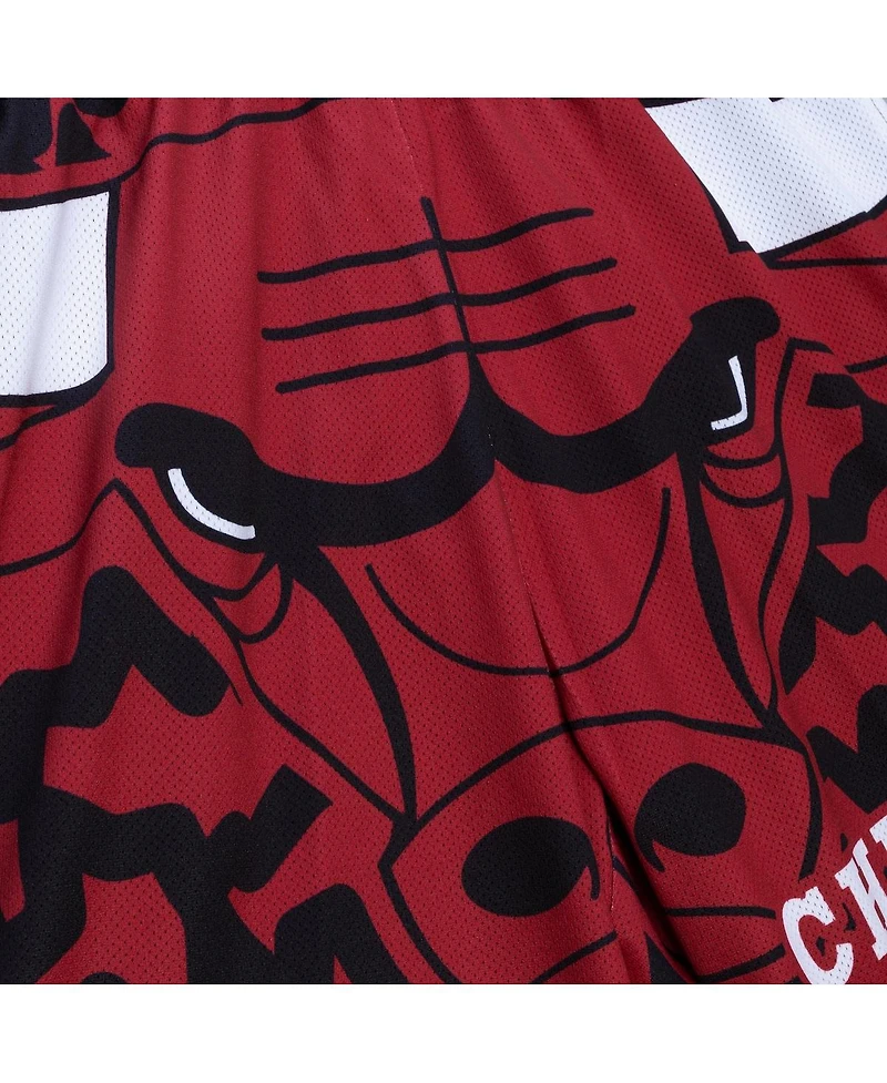 Mitchell & Ness Men's Black Chicago Bulls Jumbotron 2.0 Sublimated Shorts