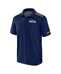 Fanatics Men's Navy/Gray Seattle Seahawks Color Block Polo Shirt
