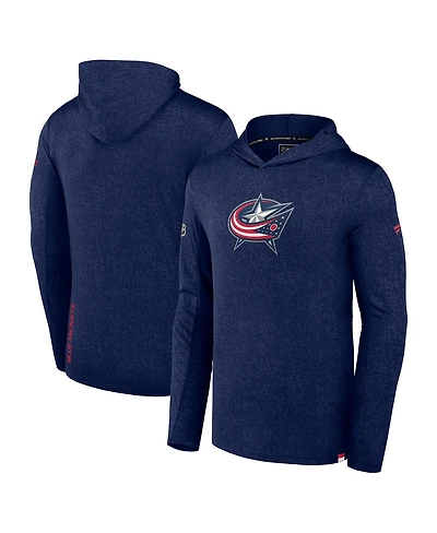 Fanatics Men's Navy Columbus Blue Jackets Authentic Pro Lightweight Pullover Hoodie