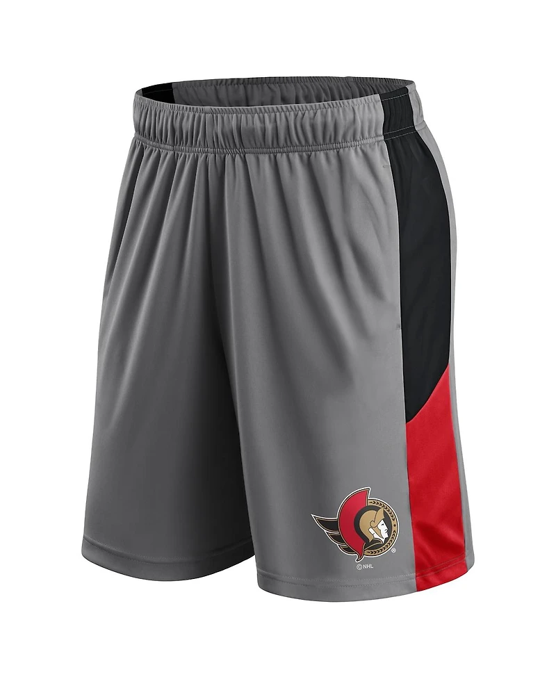 Fanatics Men's Gray Ottawa Senators Primary Logo Shorts