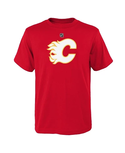 Outerstuff Big Boys and Girls Red Calgary Flames Primary Logo T-Shirt