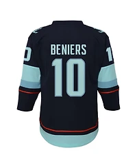 Outerstuff Big Boys and Girls Matty Beniers Navy Seattle Kraken Alternate Replica Player Jersey