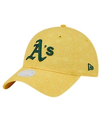 New Era Women's Gold Athletics Don't Worry 9Twenty Adjustable Hat
