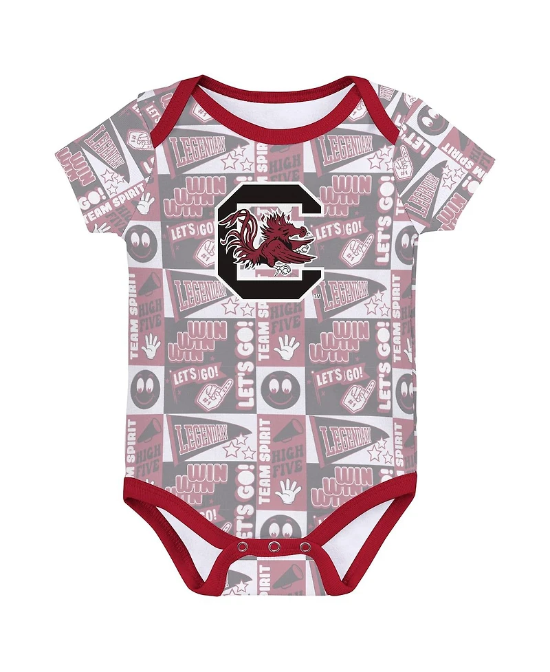 Outerstuff Baby Boys and Girls 3-Pack South Carolina Gamecocks Sunday Comics Bodysuit Set
