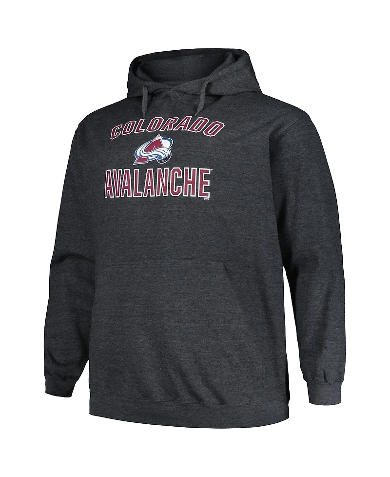 Profile Men's Heather Charcoal Colorado Avalanche Big Tall Arch Over Logo Pullover Hoodie