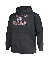 Profile Men's Heather Charcoal Colorado Avalanche Big Tall Arch Over Logo Pullover Hoodie