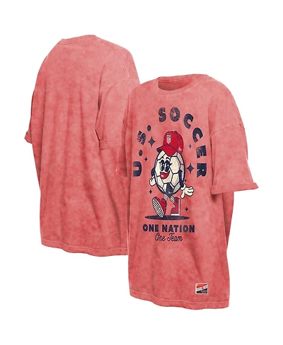 5th & Ocean Women's Red Uswnt Throwback Oversized T-Shirt