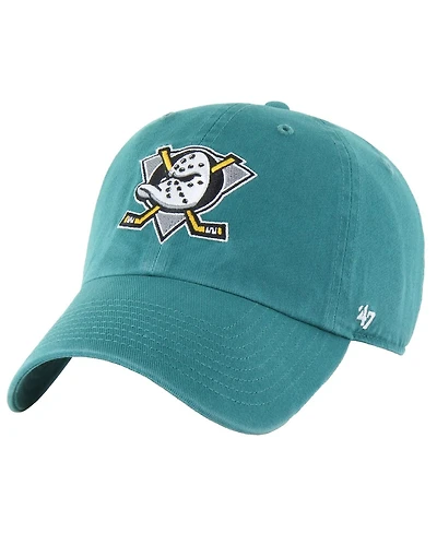 '47 Brand Men's Teal Anaheim Ducks Core Vintage Logo Clean Up Adjustable Hat