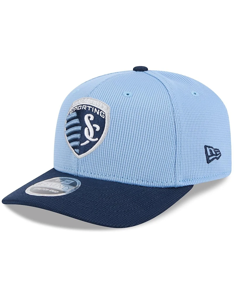 New Era Men's Sky Blue/Navy Sporting Kansas City 2025 Jersey Hook 9SEVENTY Stretch-Snap Hat