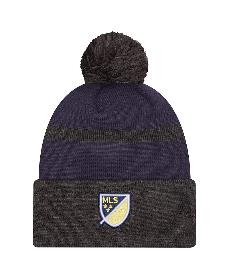 New Era Men's Navy Nashville Sc 2025 Kickoff Cuffed with Pom Knit Hat
