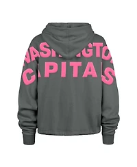 '47 Brand Women's Gray Washington Capitals Bright Side Venice Cropped Pullover Hoodie