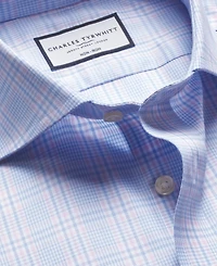Charles Tyrwhitt Men's Slim-Fit Non-Iron Prince of Wales Check Twill Dress Shirt