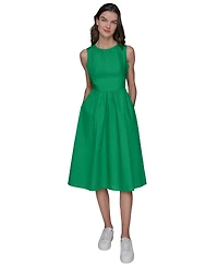 Karl Lagerfeld Paris Petite Cotton Bow-Back A-Line Dress