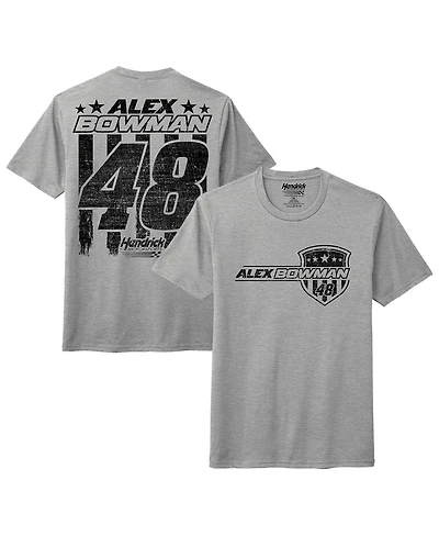 Hendrick Motorsports Team Collection Men's Heather Gray Alex Bowman Patriotic T-Shirt
