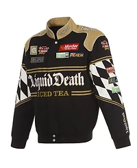 Jh Design Men's Black Nascar Liquid Death Full-Snap Twill Uniform Jacket