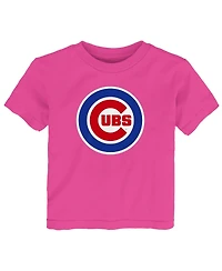 Outerstuff Toddler Pink Chicago Cubs Primary Logo T-Shirt