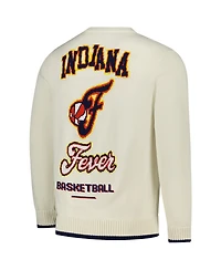 The Wild Collective Men's and Women's Cream Indiana Fever Jacquard Pullover Sweater