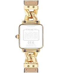 Coach Women's Cass Gold-Tone Stainless Steel and Leather Strap Watch