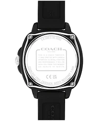 Coach Women's Kitt Black Silicone Strap Watch, 35.4mm