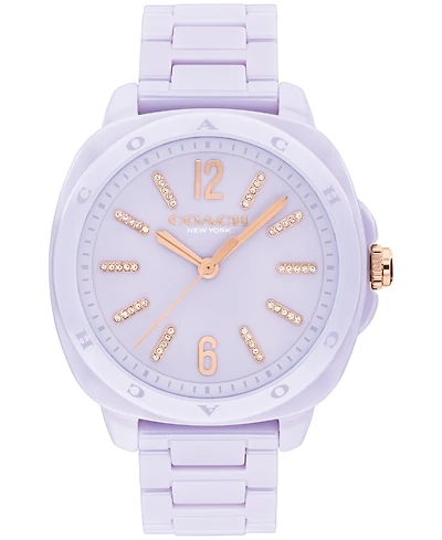 Coach Women's Kitt Lavender Ceramic Bracelet Watch, 38mm