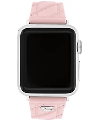 Coach Women's Quilted Pink Silicone Apple Watch Strap 38mm, 40mm, 41mm