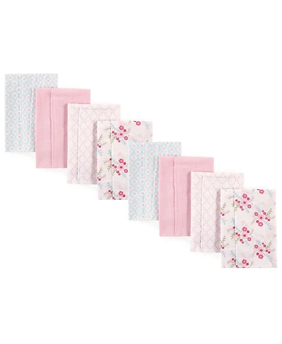 Luvable Friends Girls Durable Flannel Fabric Burp Cloths Poly-Cotton Assortment