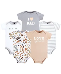 Hudson Baby Boys Essential Cotton Bodysuits 5-Piece Set