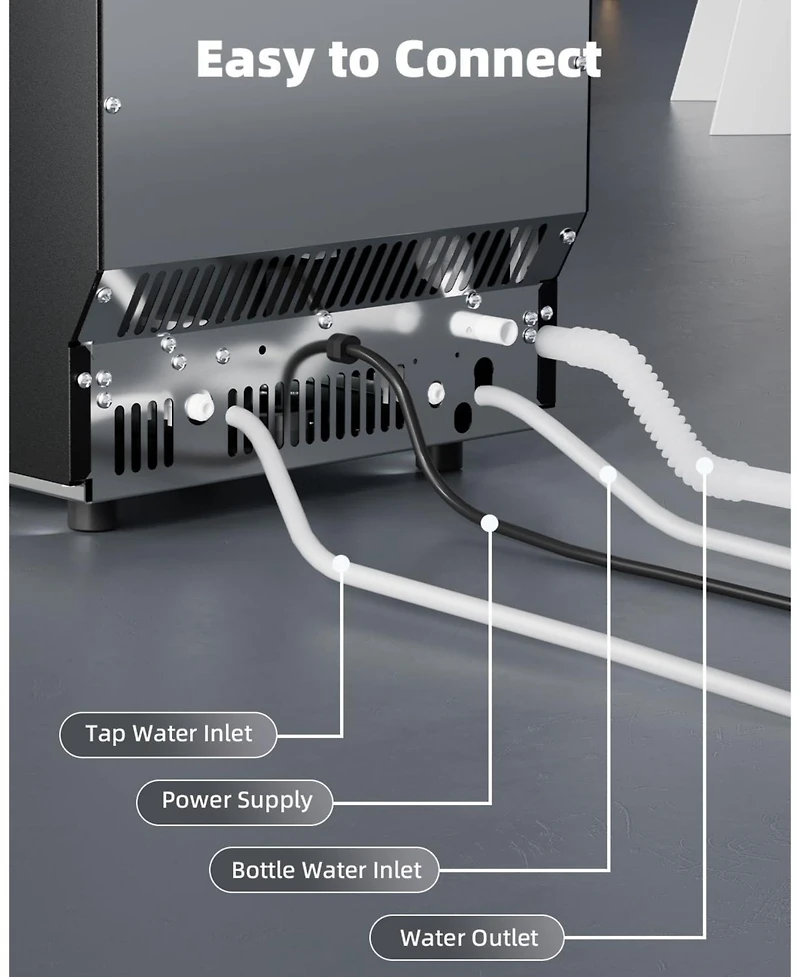 Cowsar Commercial Ice Maker Machine, 100 lbs/24H Under Counter Ice Machine with 2 Way Water Inlet, 33lbs Ice Storage, Stainless Steel Freestanding, Se