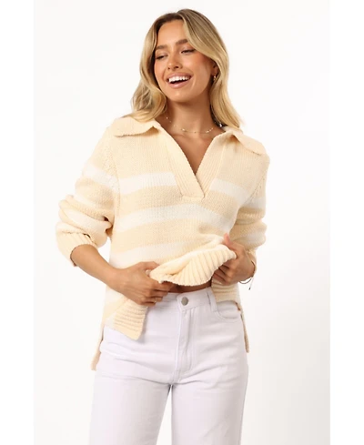 Petal and Pup Women's Shea Striped Collar Knit Sweater