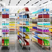 6 Tier Wire Shelving Unit, 6000 Lbs Nsf Height Adjustable Metal Garage Storage Shelves with Wheels, Heavy Duty Storage Wire Rack Metal Shelves