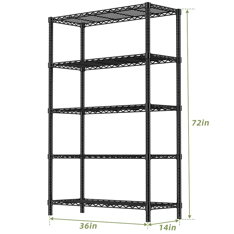 5-Tier Black Wire Shelf
