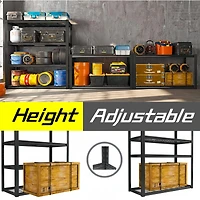 5 Tier Heavy Duty Metal Storage Shelves,Easy to Assemble,Adjustable,Storage Shelves for Basements, Garages and Kitchen